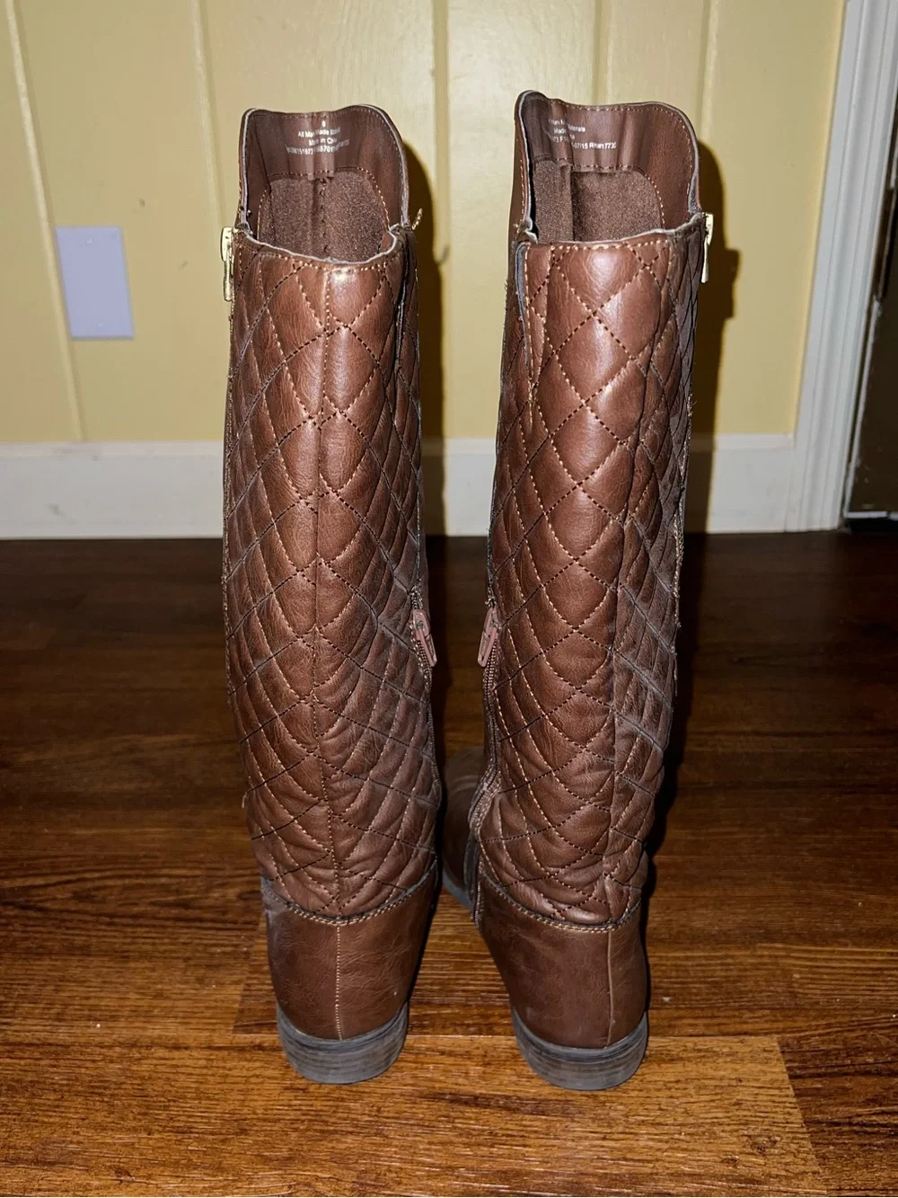 Mossimo Supply Brown Quilted Knee-High Tall Boho Y2K Riding Boots Size 8